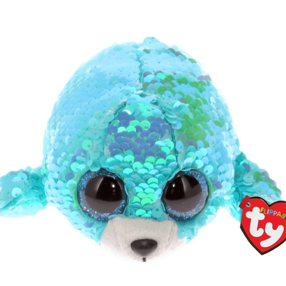 Ty Flippables limited collection aqua seal WAVES birthday September 5